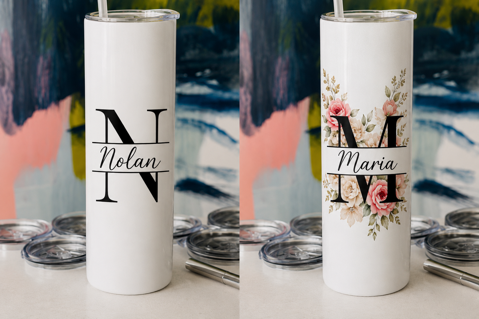 Personalized 20 oz Stainless Steel Tumbler | Custom Name Tumbler | Custom Gift | Bridesmaid Gift | Teacher Gift