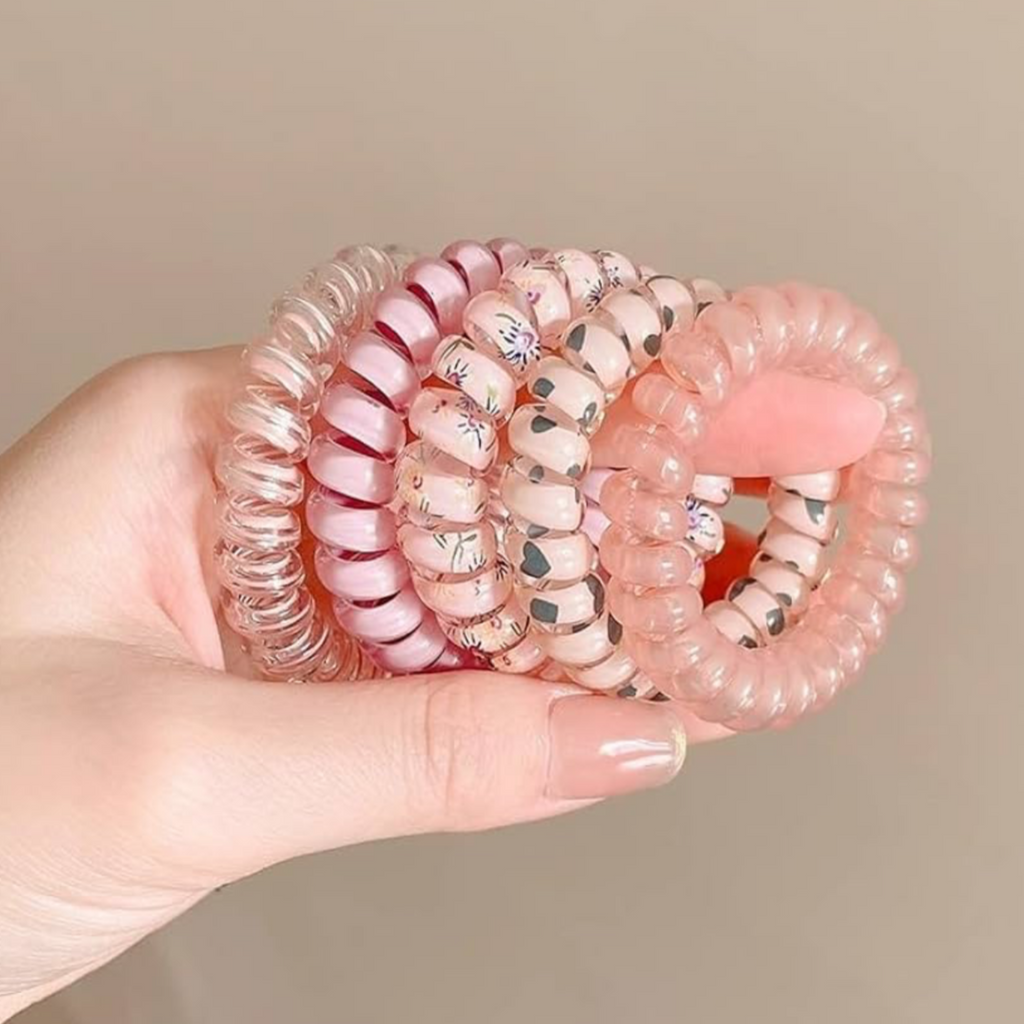 Coil Hair Ties for Women – No Crease Spiral Hair Bands