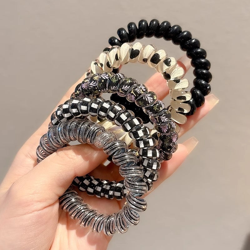 Coil Hair Ties for Women – No Crease Spiral Hair Bands