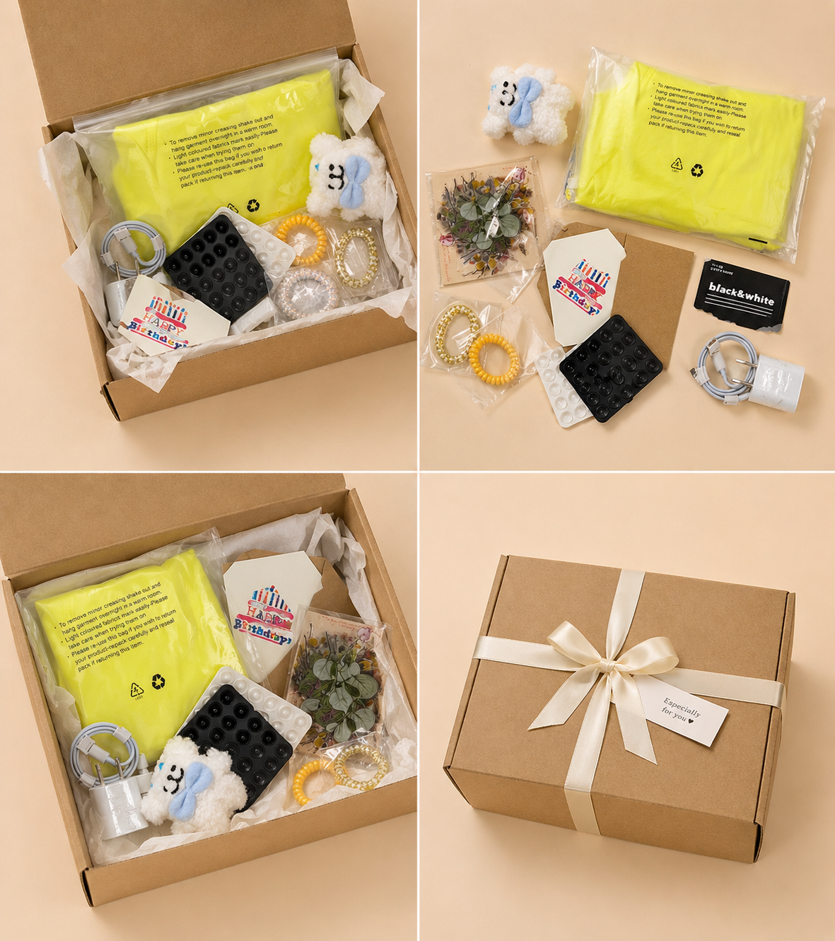 Bright Gift Box Set – Cute Accessories, Phone Cable, Plush Charm & More