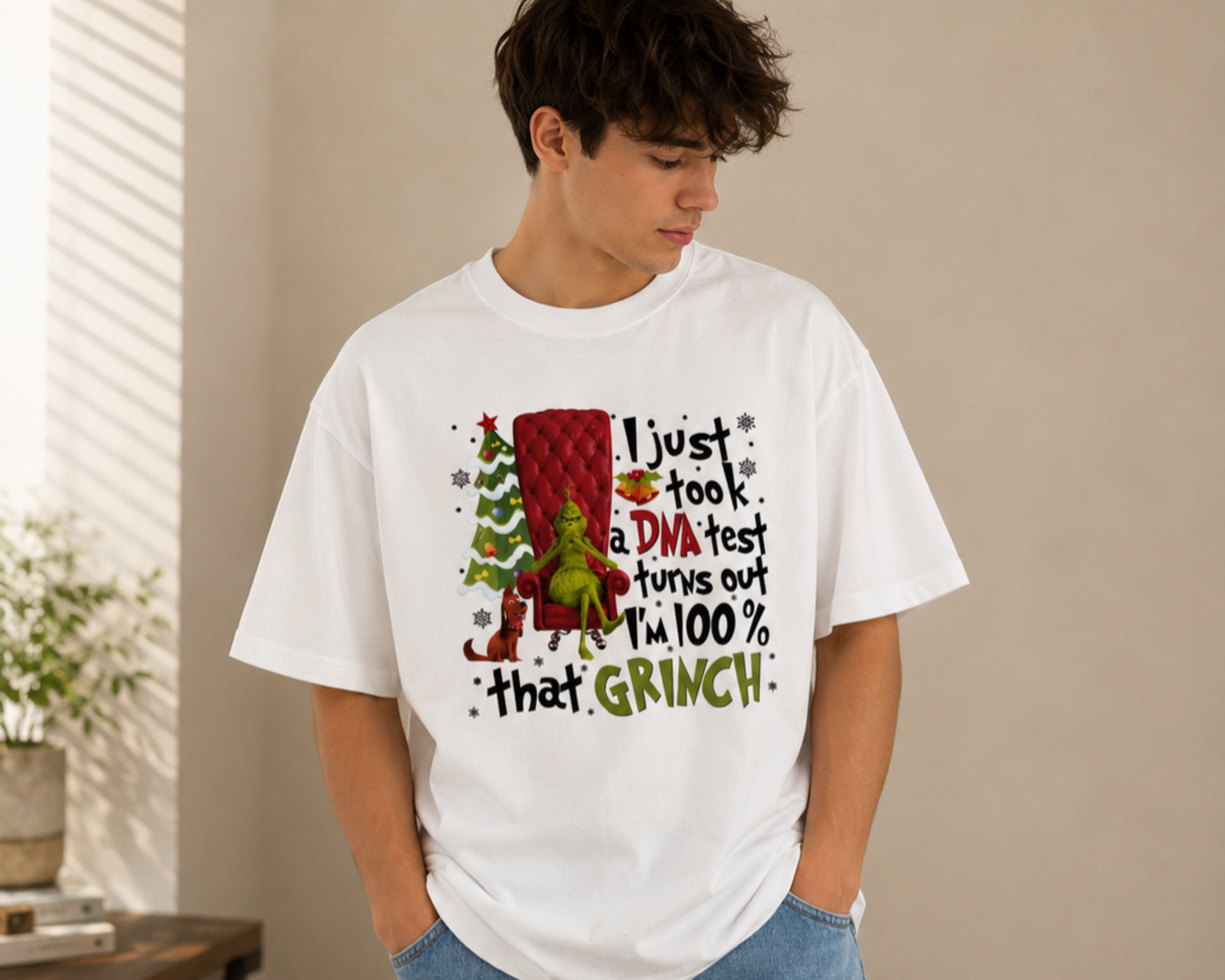 Funny Grinch Inspired Graphic T-Shirt | Unisex Oversized Tee | Gift for Grinch Fans