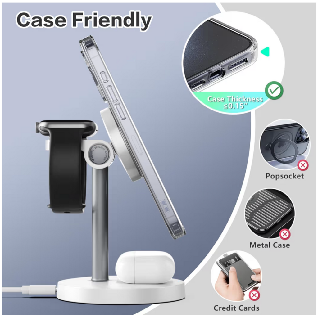 3 in 1 Magnetic Wireless Charging Station for iPhone, Apple Watch & AirPods