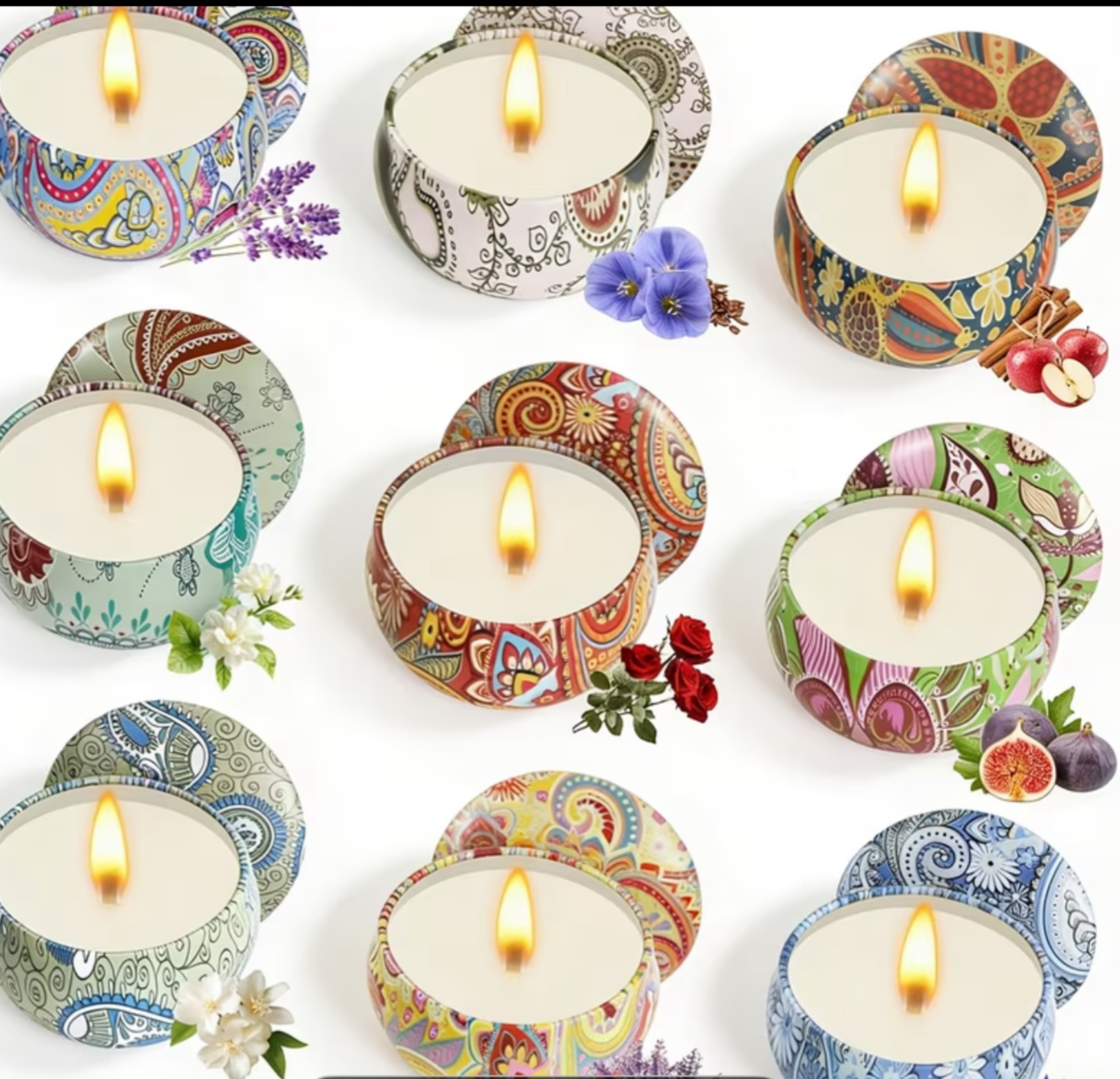 Vintage Boho Candle Tin | Cozy Room Decor Candle