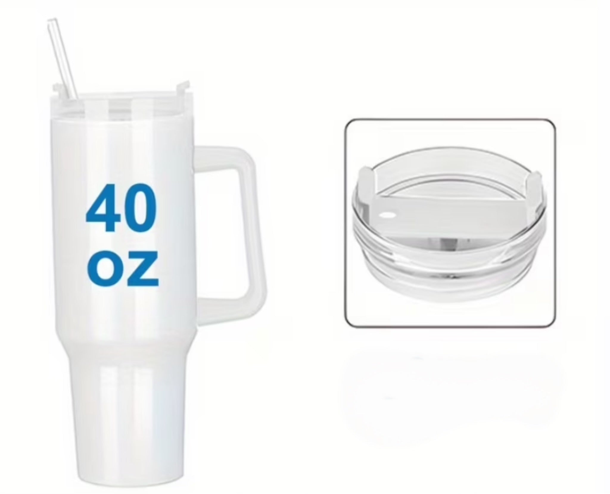 Personalized 40oz Tumbler with Handle | Custom Name & Initial Travel Mug | Stainless Steel Insulated Cup Gift