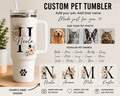 Personalized 40oz Tumbler with Handle | Custom Name & Initial Travel Mug | Stainless Steel Insulated Cup Gift