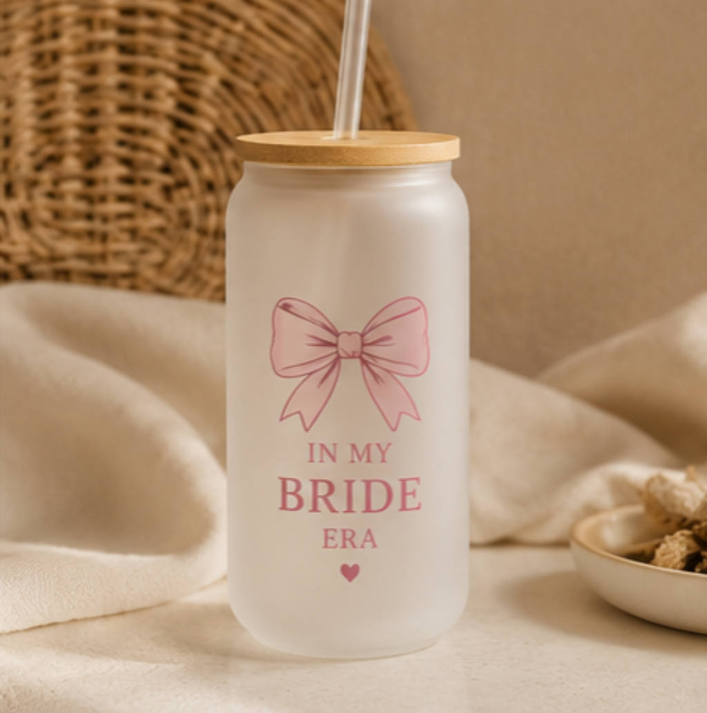 Custom Frosted Glass Cup with Lid & Straw – Personalized Aesthetic Tumbler
