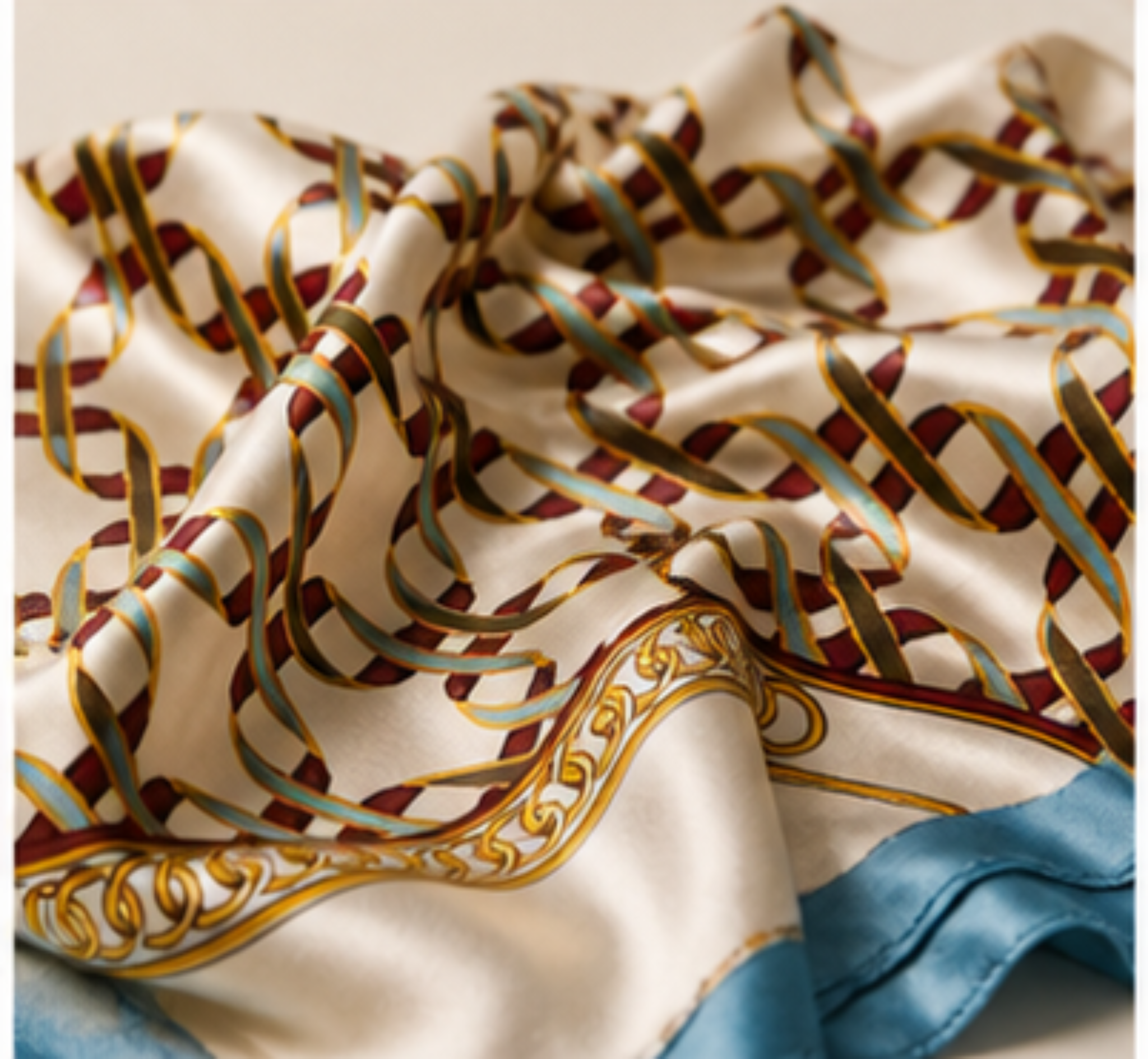 Vintage Satin Hair Scarf for Women