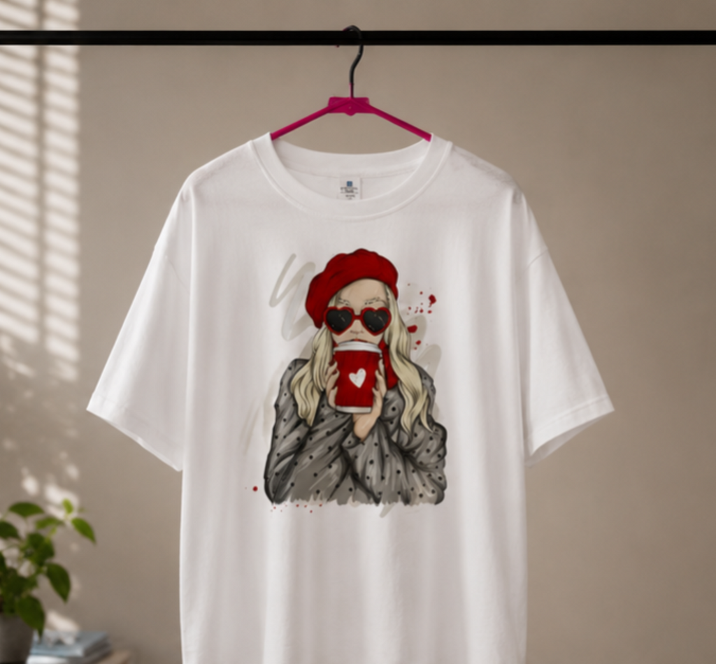 Chic Coffee Girl Oversized Graphic T-Shirt | Unisex Relaxed Fit Tee