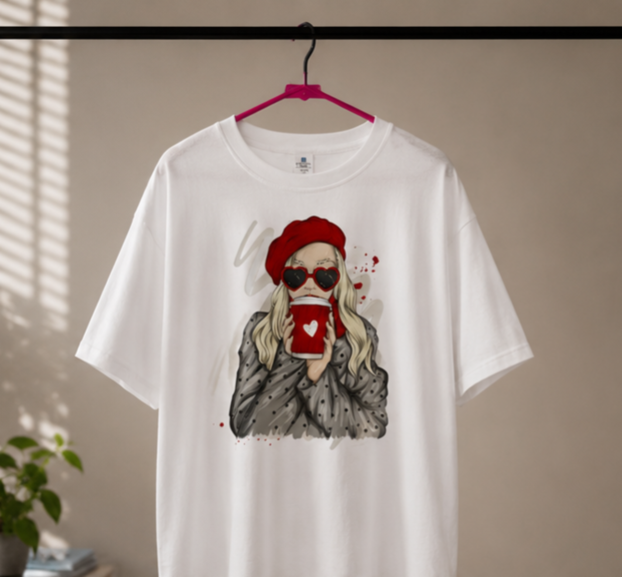 Chic Coffee Girl Oversized Graphic T-Shirt | Unisex Relaxed Fit Tee