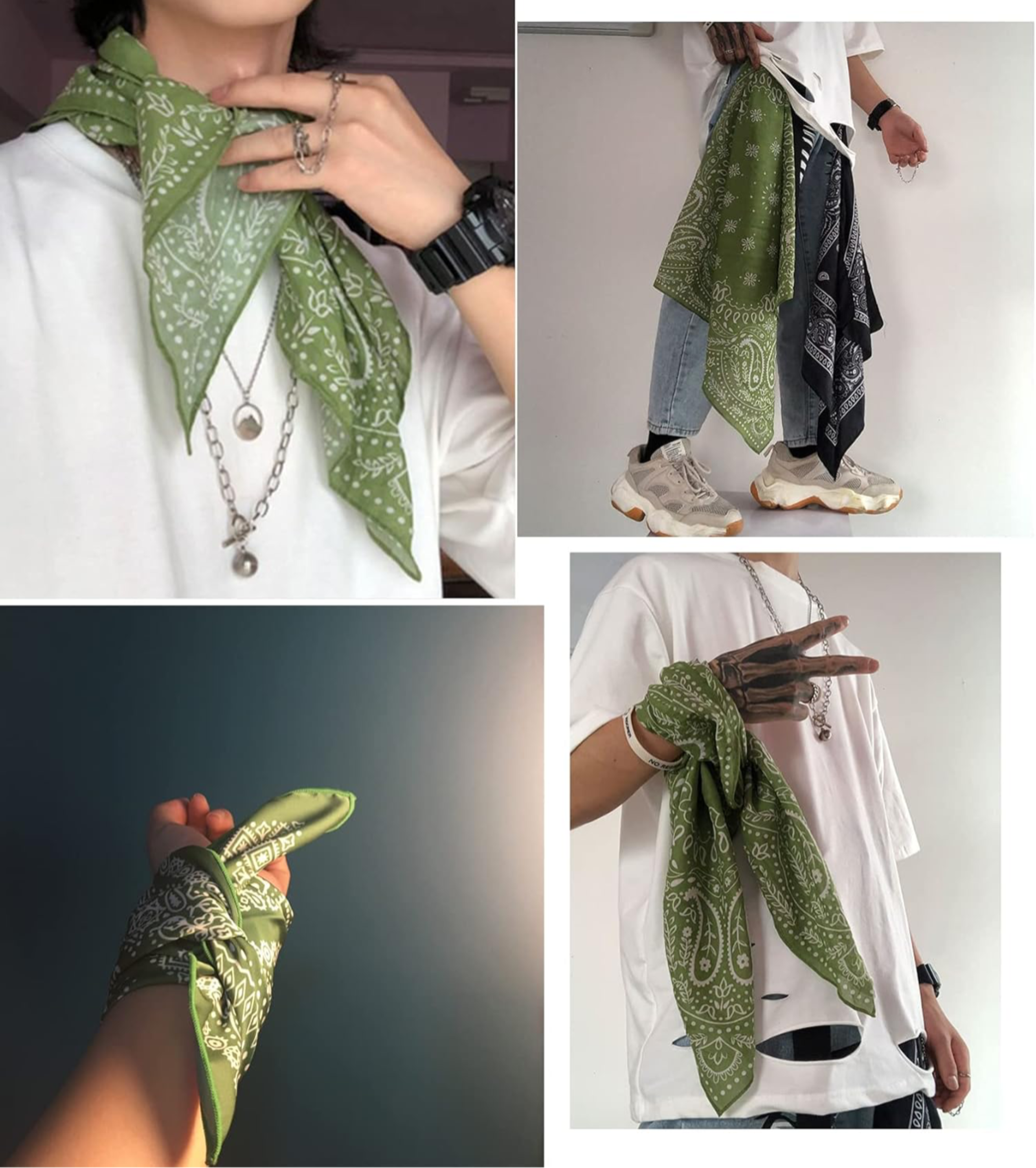 Vintage Satin Hair Scarf for Women