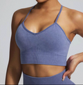 Women’s Seamless Sports Bra – Ribbed Activewear Top