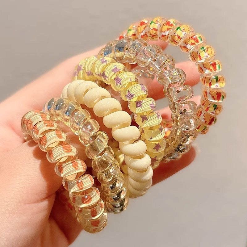 Coil Hair Ties for Women – No Crease Spiral Hair Bands