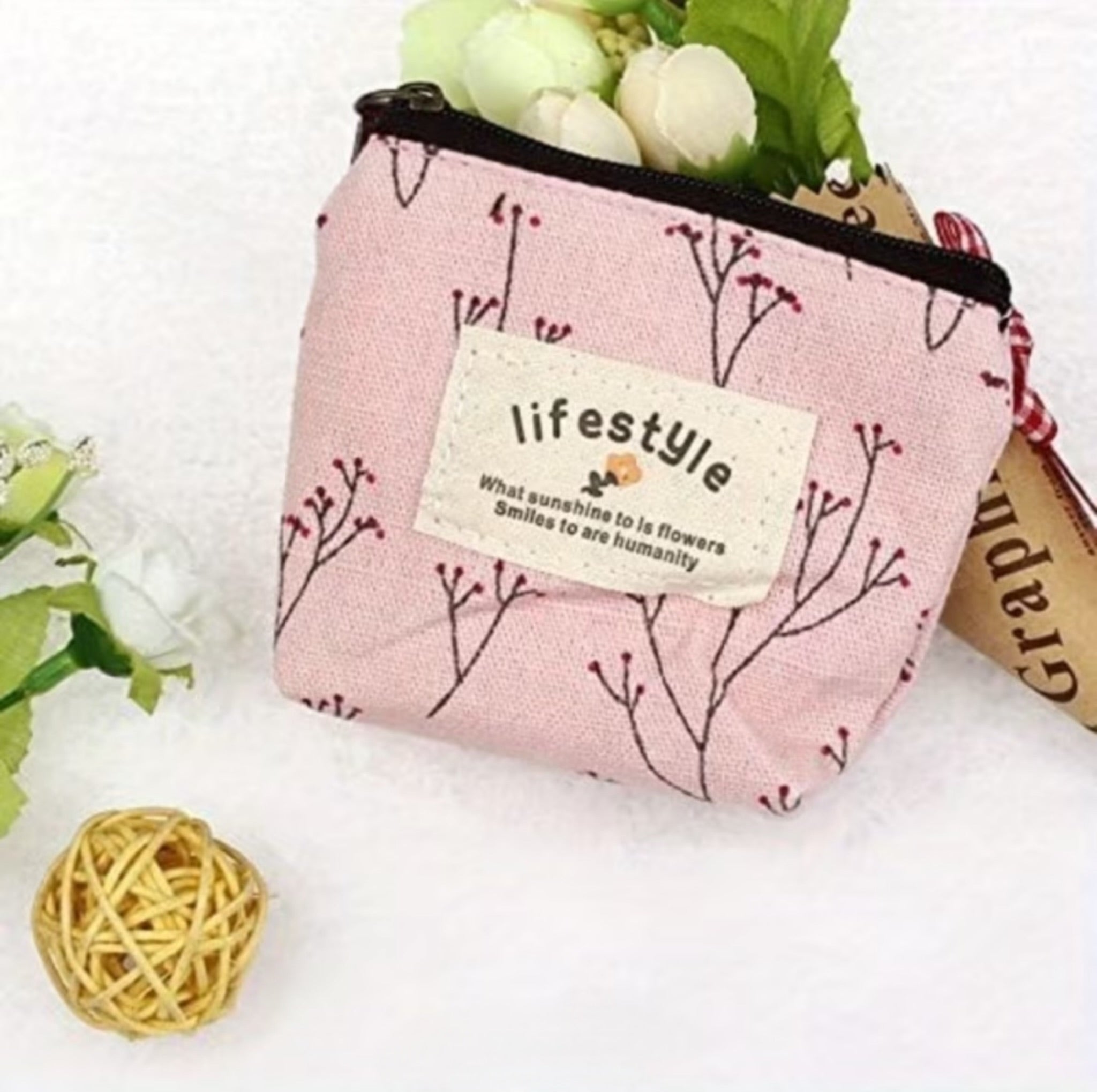 Floral Makeup Bag Set for Women – Large & Small Cosmetic Pouch Travel Organizer
