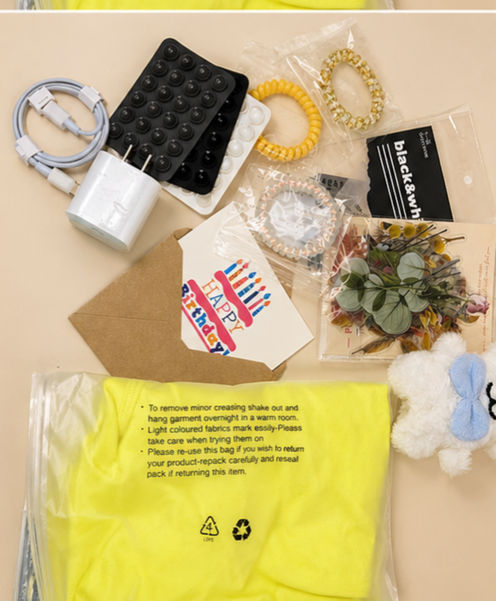 Bright Gift Box Set – Cute Accessories, Phone Cable, Plush Charm & More