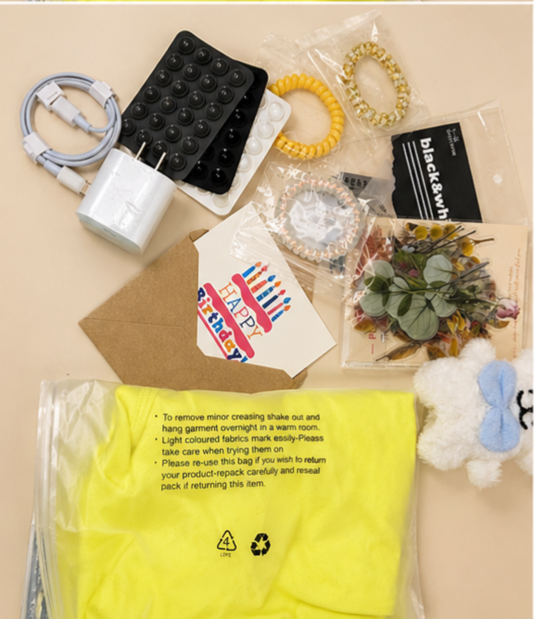 Bright Gift Box Set – Cute Accessories, Phone Cable, Plush Charm & More